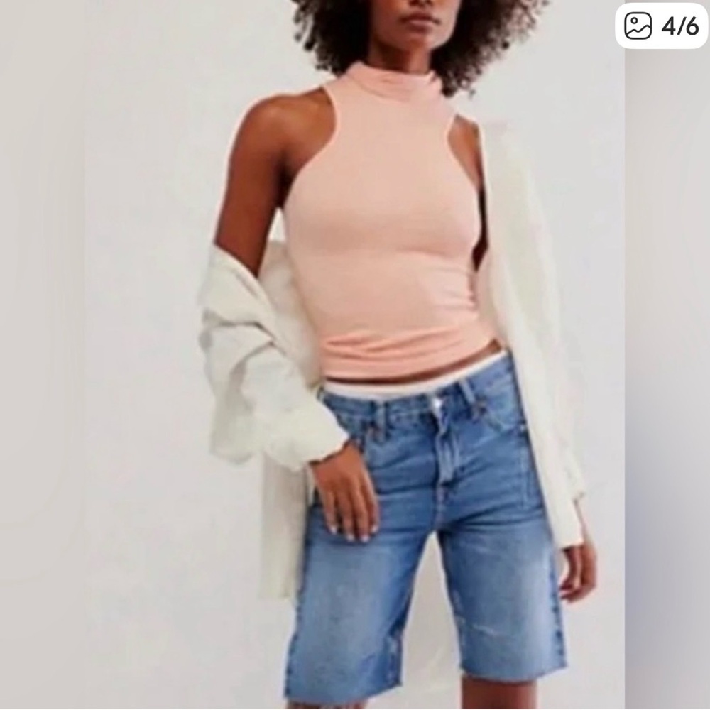 (3-Bundle) Free People Always Ready Seamless Sleeveless Turtleneck Tank